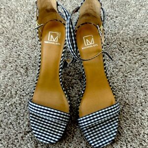 Hardly worn strappy sandals in gingham print size 10.
